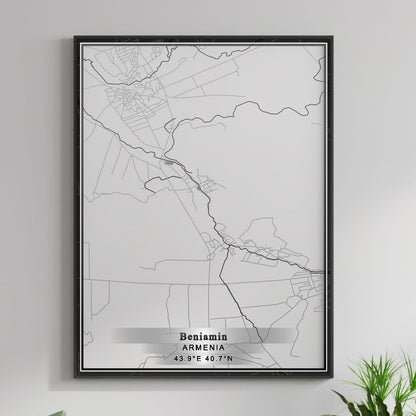 ROAD MAP OF BENIAMIN, ARMENIA BY MAPBAKES