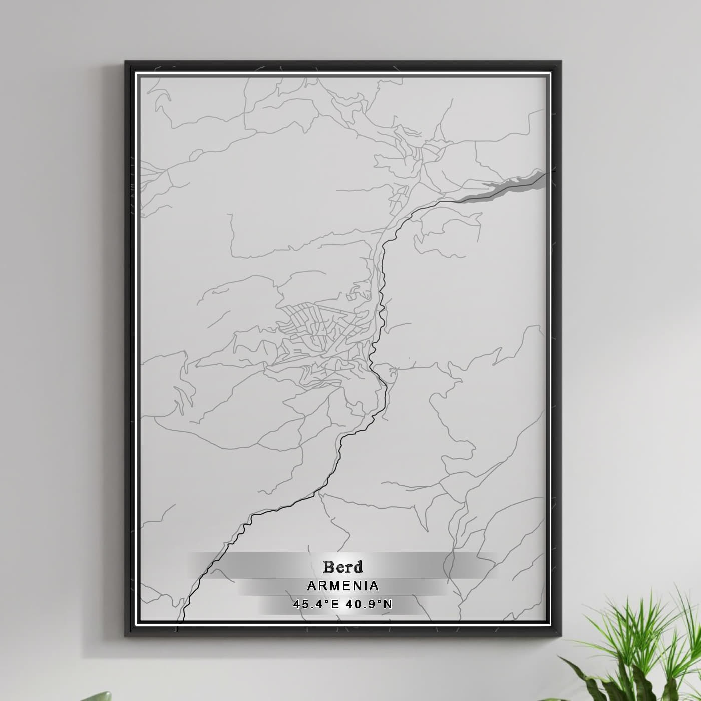 ROAD MAP OF BERD, ARMENIA BY MAPBAKES