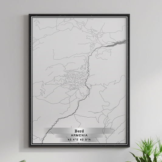 ROAD MAP OF BERD, ARMENIA BY MAPBAKES