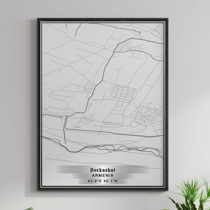 ROAD MAP OF BERKASHAT, ARMENIA BY MAPBAKES