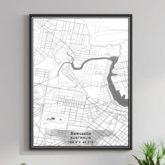 ROAD MAP OF NEWCASTLE, AUSTRALIA BY MAPBAKES