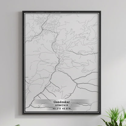 ROAD MAP OF GANDZAKAR, ARMENIA BY MAPBAKES