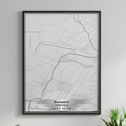 ROAD MAP OF HUSHAKERT, ARMENIA BY MAPBAKES