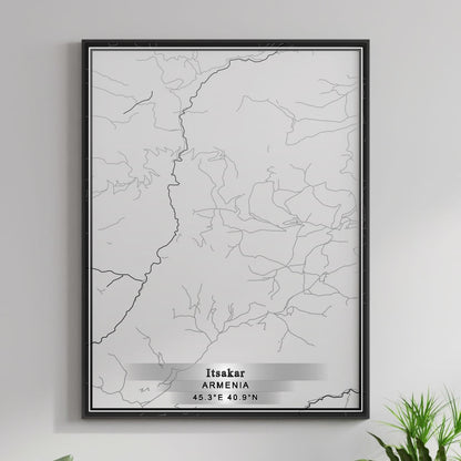 ROAD MAP OF ITSAKAR, ARMENIA BY MAPBAKES