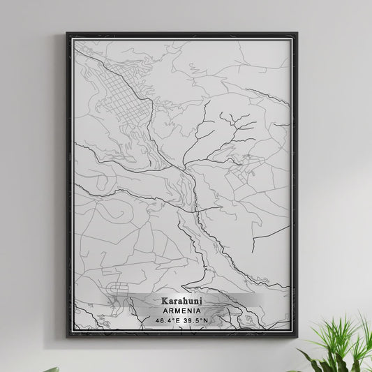 ROAD MAP OF KARAHUNJ, ARMENIA BY MAPBAKES