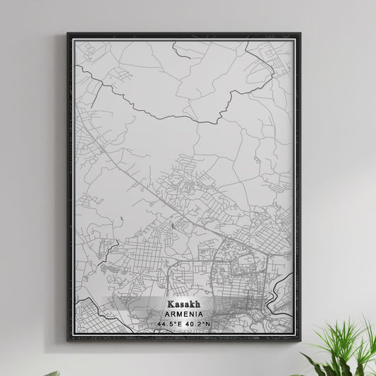 ROAD MAP OF KASAKH, ARMENIA BY MAPBAKES