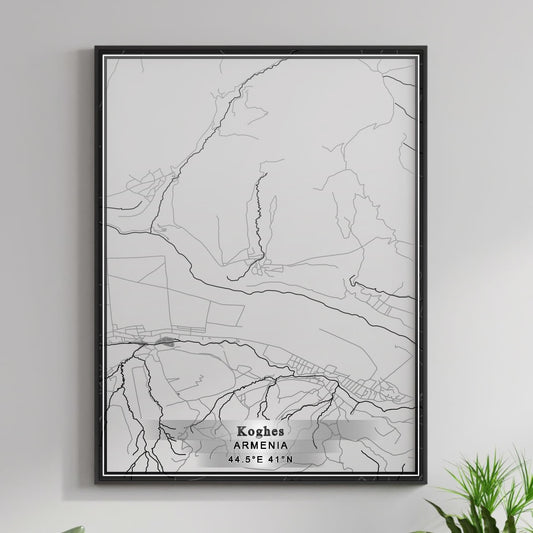 ROAD MAP OF KOGHES, ARMENIA BY MAPBAKES