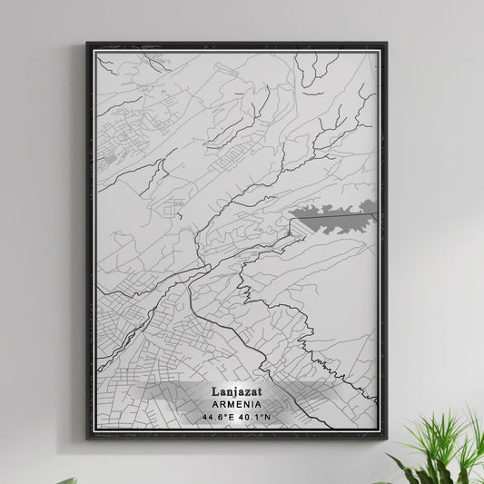 ROAD MAP OF LANJAZAT, ARMENIA BY MAPBAKES