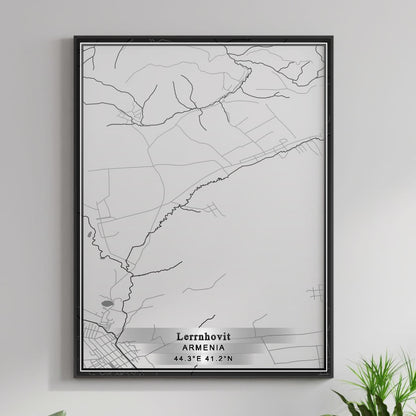 ROAD MAP OF LERRNHOVIT, ARMENIA BY MAPBAKES