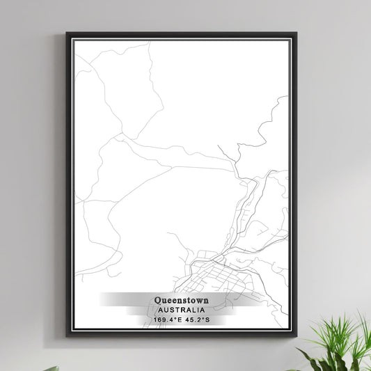 ROAD MAP OF QUEENSTOWN, AUSTRALIA BY MAPBAKES