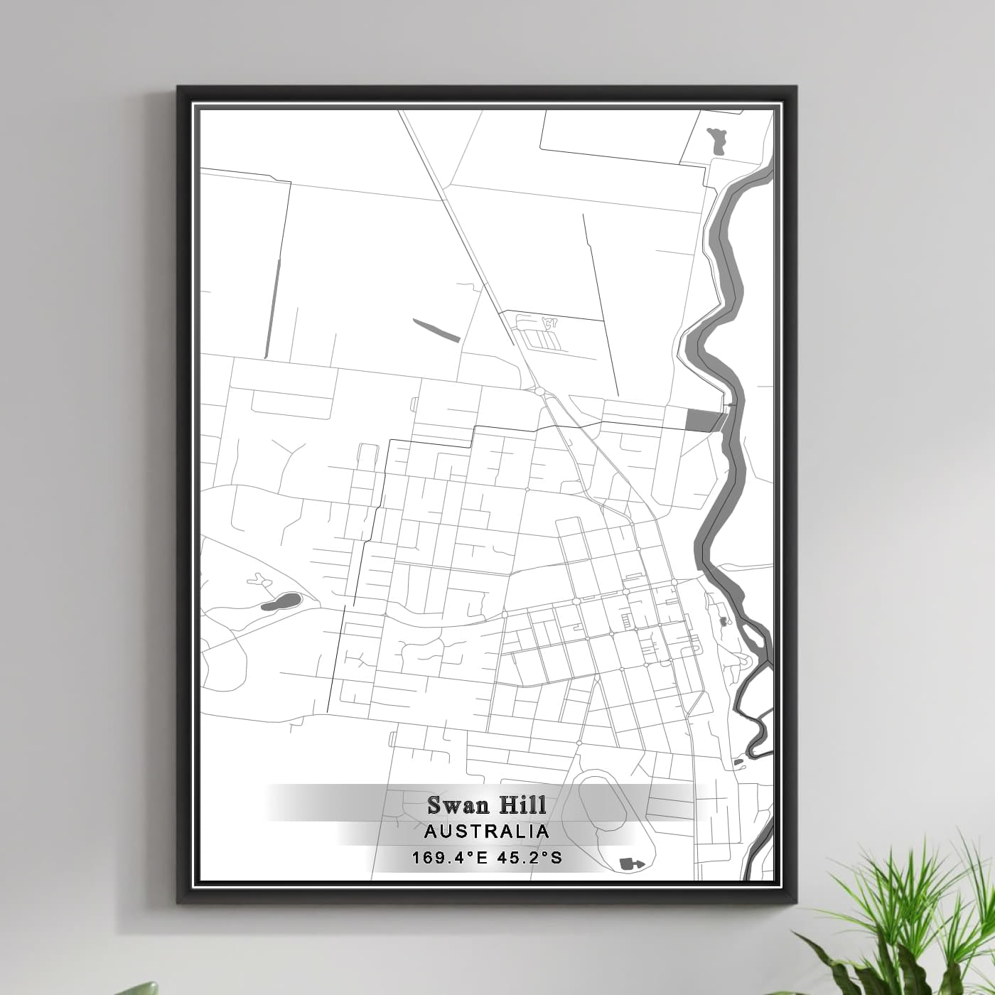 ROAD MAP OF SWAN HILL, AUSTRALIA BY MAPBAKES