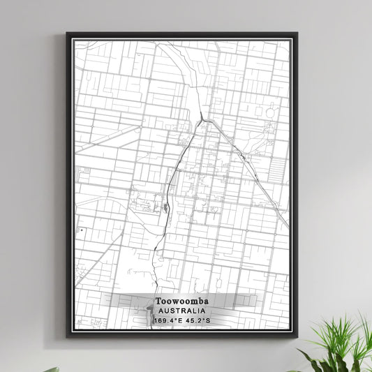 ROAD MAP OF TOOWOOMBA, AUSTRALIA BY MAPBAKES