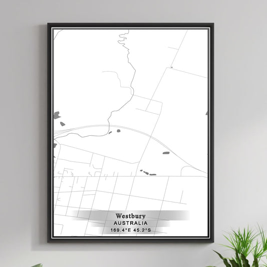 ROAD MAP OF WESTBURY, AUSTRALIA BY MAPBAKES