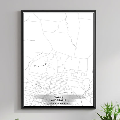 ROAD MAP OF YOUNG, AUSTRALIA BY MAPBAKES