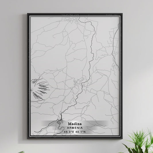 ROAD MAP OF MADINA, ARMENIA BY MAPBAKES