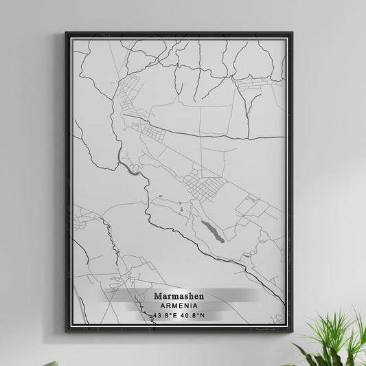 ROAD MAP OF MARMASHEN, ARMENIA BY MAPBAKES