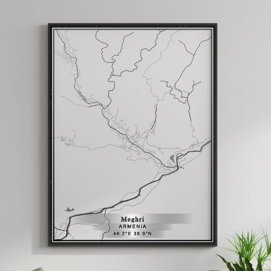 ROAD MAP OF MEGHRI, ARMENIA BY MAPBAKES