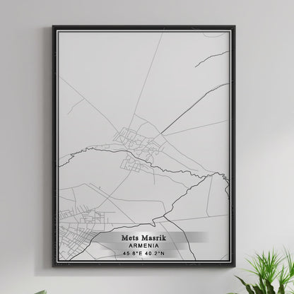 ROAD MAP OF METS MASRIK, ARMENIA BY MAPBAKES