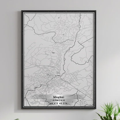 ROAD MAP OF MUGHNI, ARMENIA BY MAPBAKES