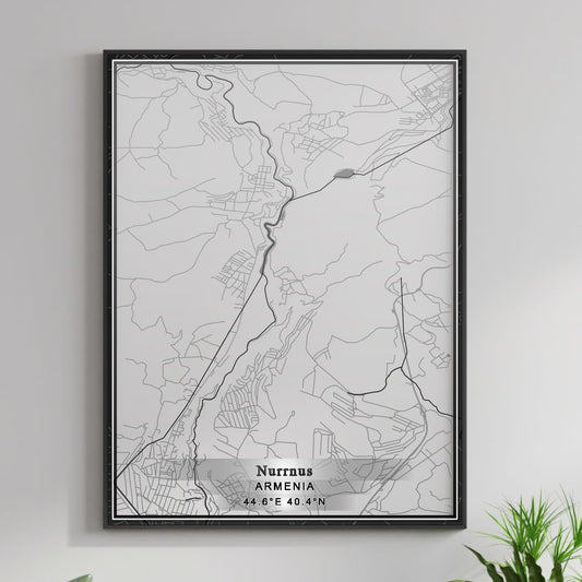 ROAD MAP OF NURRNUS, ARMENIA BY MAPBAKES