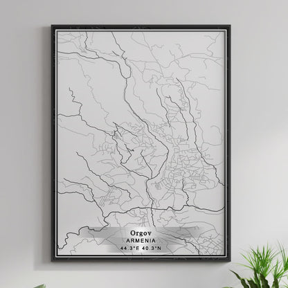 ROAD MAP OF ORGOV, ARMENIA BY MAPBAKES