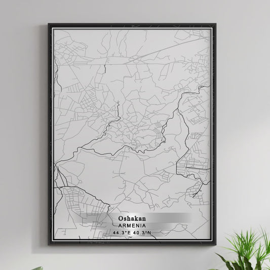 ROAD MAP OF OSHAKAN, ARMENIA BY MAPBAKES