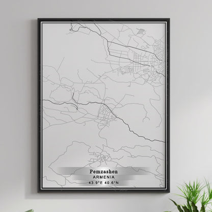 ROAD MAP OF PEMZASHEN, ARMENIA BY MAPBAKES