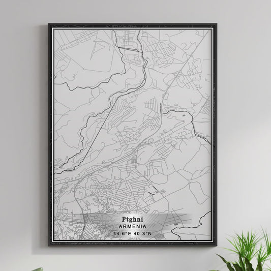 ROAD MAP OF PTGHNI, ARMENIA BY MAPBAKES