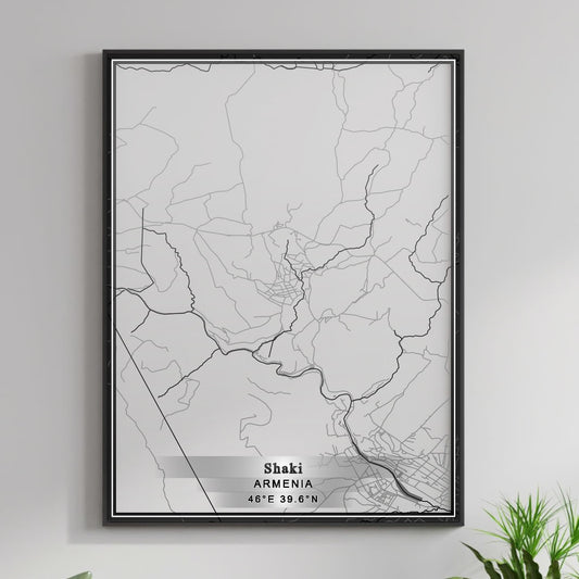 ROAD MAP OF SHAKI, ARMENIA BY MAPBAKES