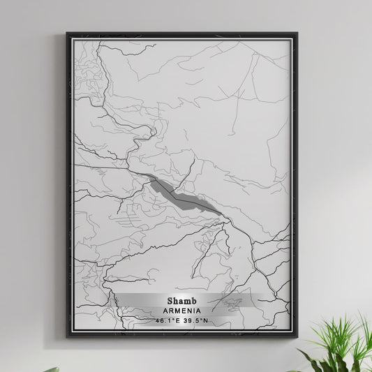 ROAD MAP OF SHAMB, ARMENIA BY MAPBAKES