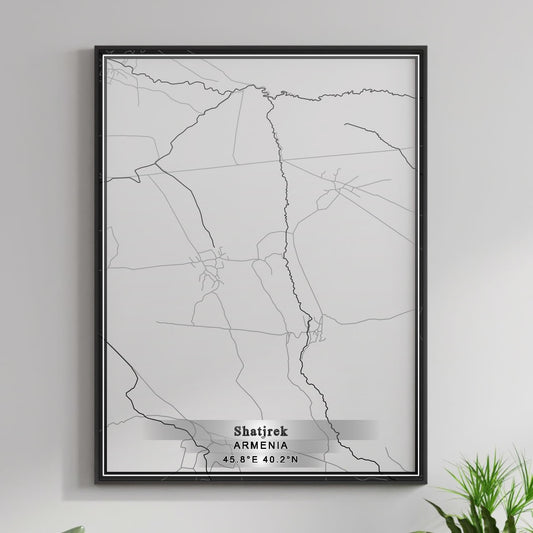 ROAD MAP OF SHATJREK, ARMENIA BY MAPBAKES