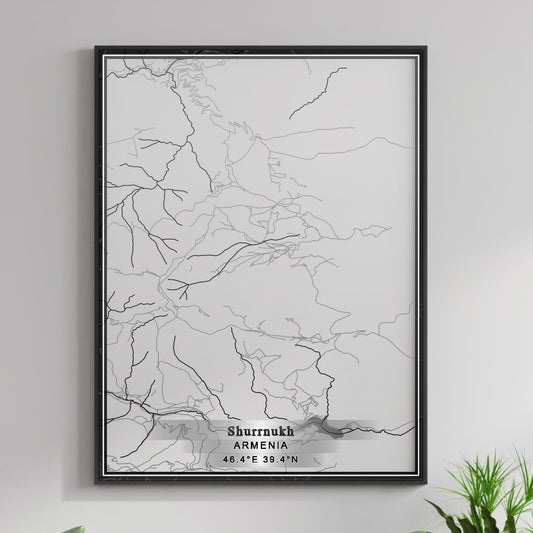 ROAD MAP OF SHURRNUKH, ARMENIA BY MAPBAKES
