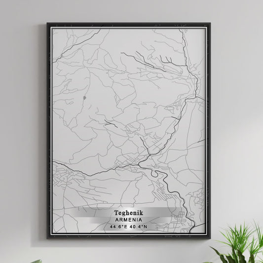 ROAD MAP OF TEGHENIK, ARMENIA BY MAPBAKES