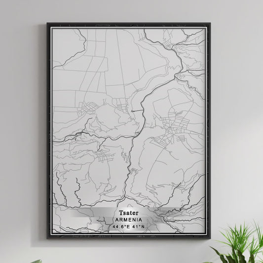 ROAD MAP OF TSATER, ARMENIA BY MAPBAKES