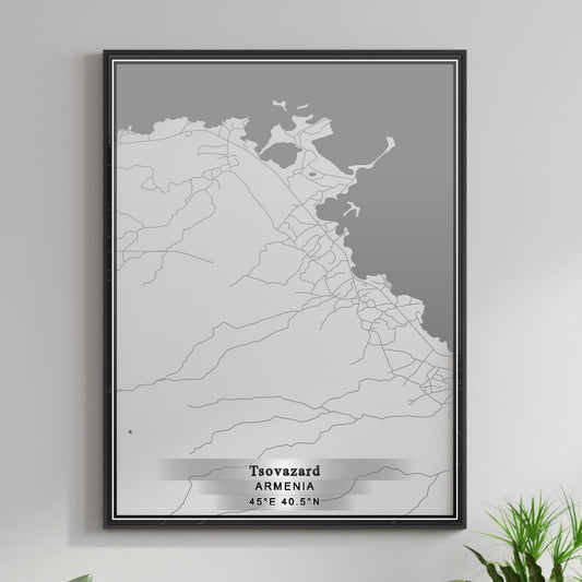 ROAD MAP OF TSOVAZARD, ARMENIA BY MAPBAKES