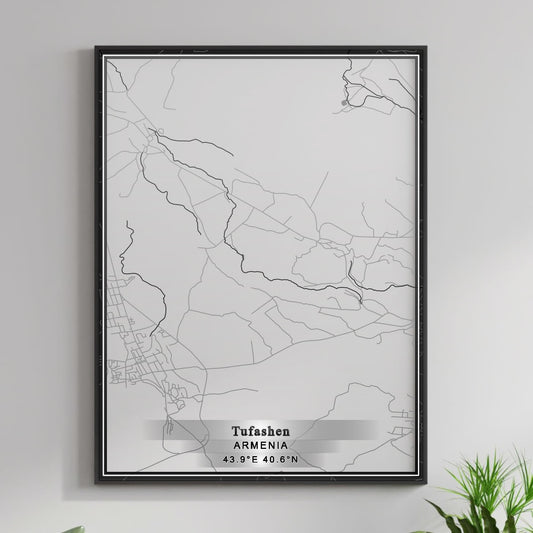 ROAD MAP OF TUFASHEN, ARMENIA BY MAPBAKES