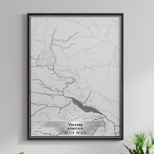 ROAD MAP OF VOROTAN, ARMENIA BY MAPBAKES