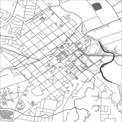 COLOURED ROAD MAP OF BATHURST, AUSTRALIA BY MAPBAKES