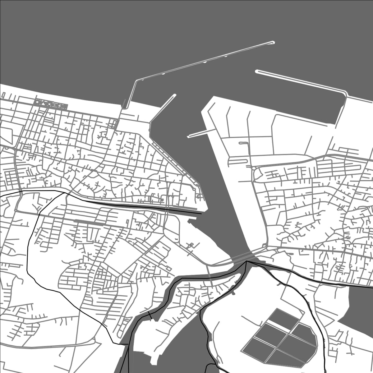 ROAD MAP OF BANDAR E ANZALI, IRAN BY MAPBAKES