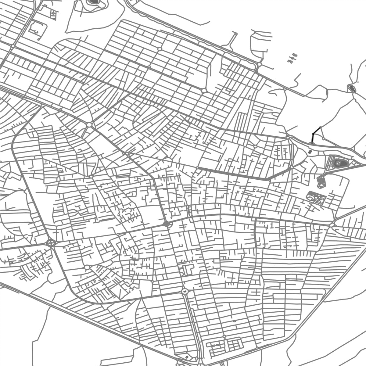ROAD MAP OF MALAYER, IRAN BY MAPBAKES