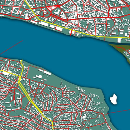 COLOURED ROAD MAP OF KISANGANI, CONGO BY MAPBAKES