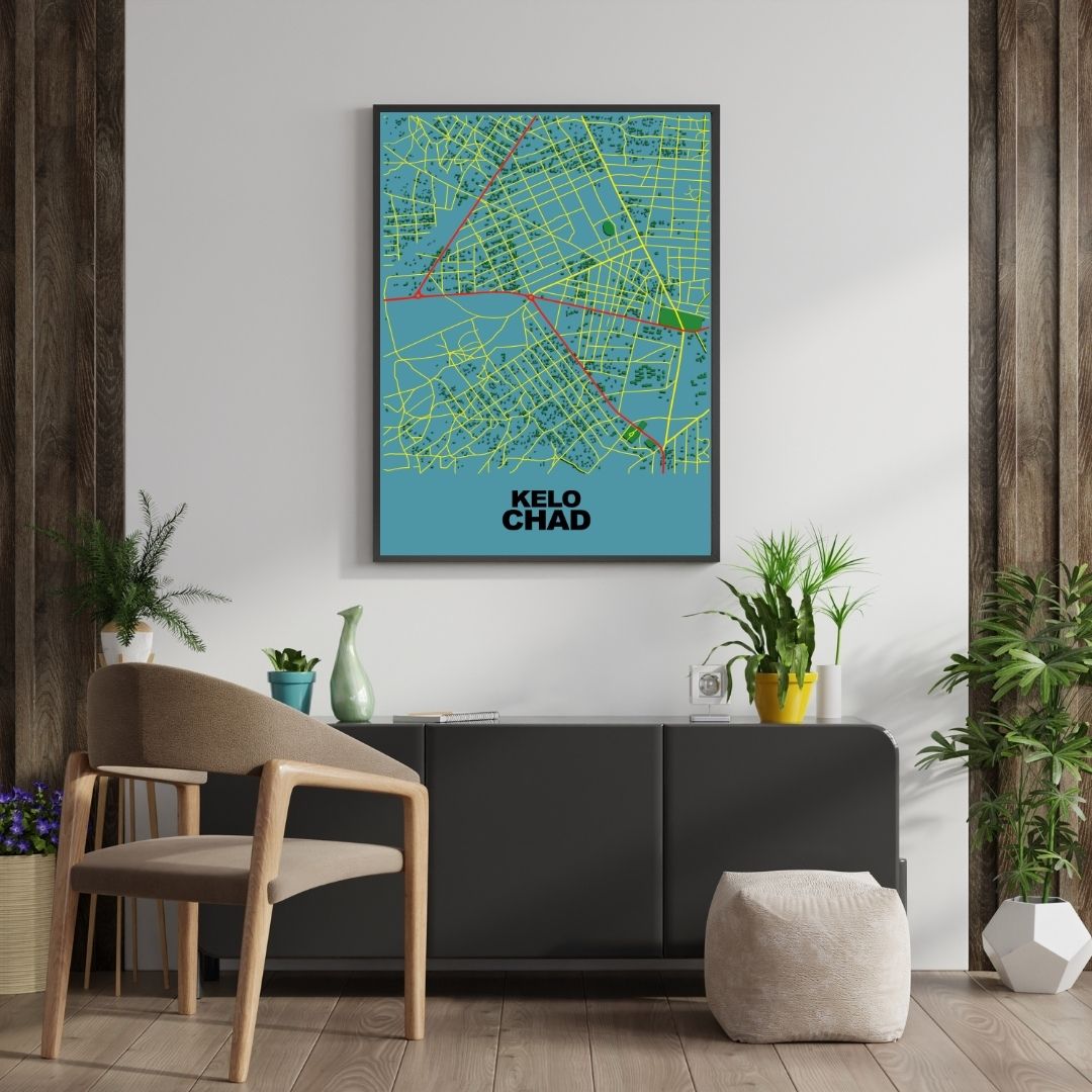 COLOURED ROAD MAP OF KELO, CHAD BY MAPBAKES