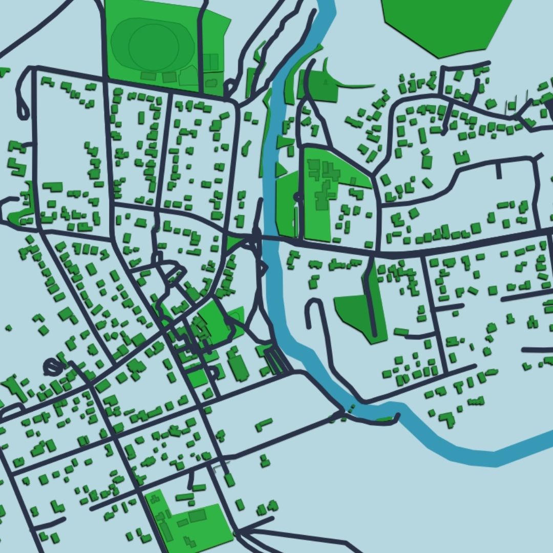 COLOURED ROAD MAP OF RICHMOND, TASMANIA BY MAPBAKES