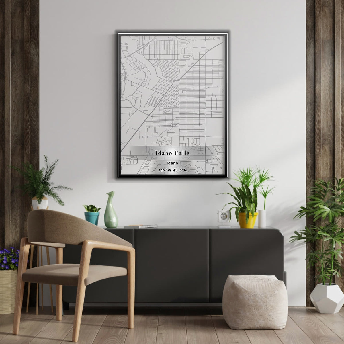 ROAD MAP OF IDAHO FALLS, IDAHO BY MAPBAKES