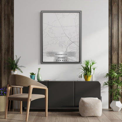 ROAD MAP OF GREENVILLE, DELAWARE BY MAPBAKES
