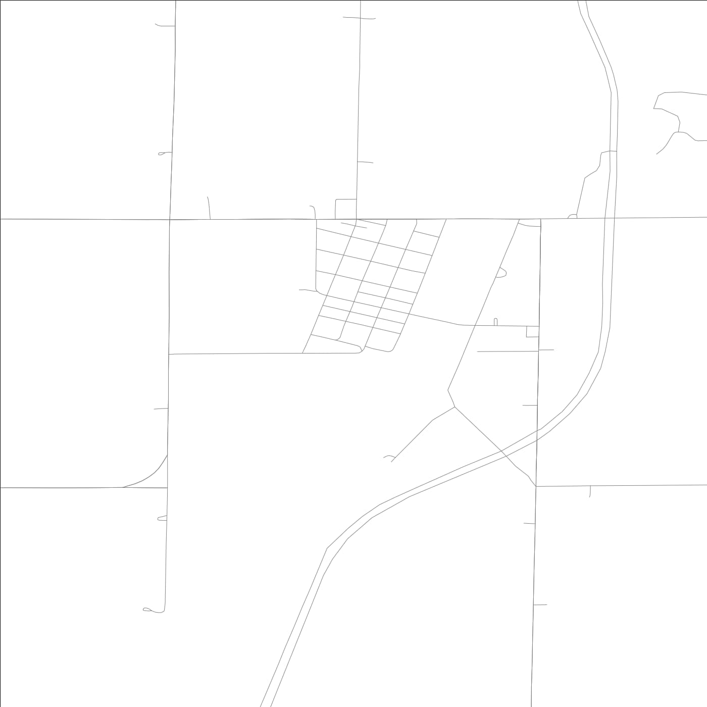 ROAD MAP OF ASHTON, LOWA BY MAPBAKES