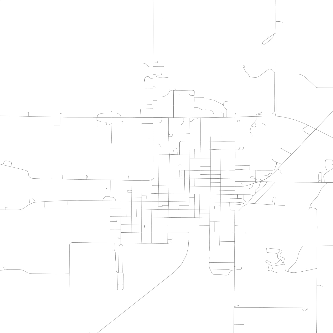 ROAD MAP OF BEDFORD, LOWA BY MAPBAKES