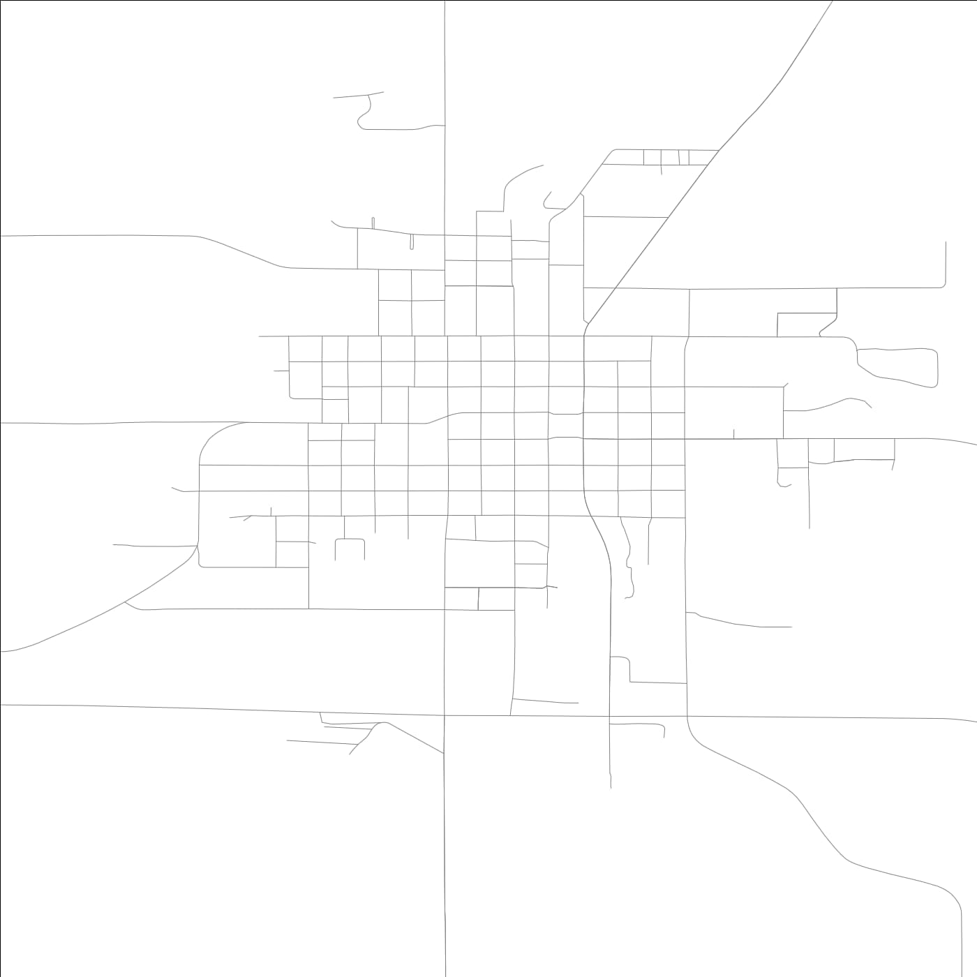 ROAD MAP OF BLOOMFIELD, LOWA BY MAPBAKES