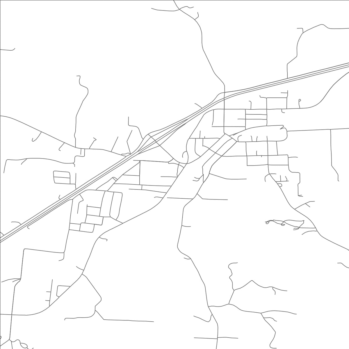ROAD MAP OF BOURBON, MISSOURI BY MAPBAKES