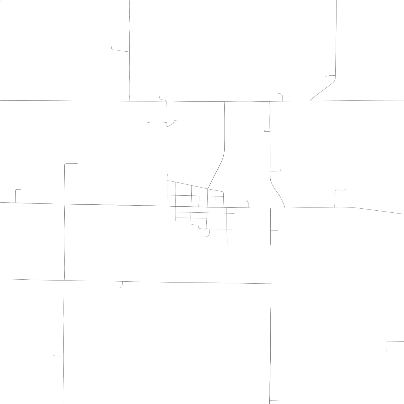 ROAD MAP OF CUSHING, LOWA BY MAPBAKES